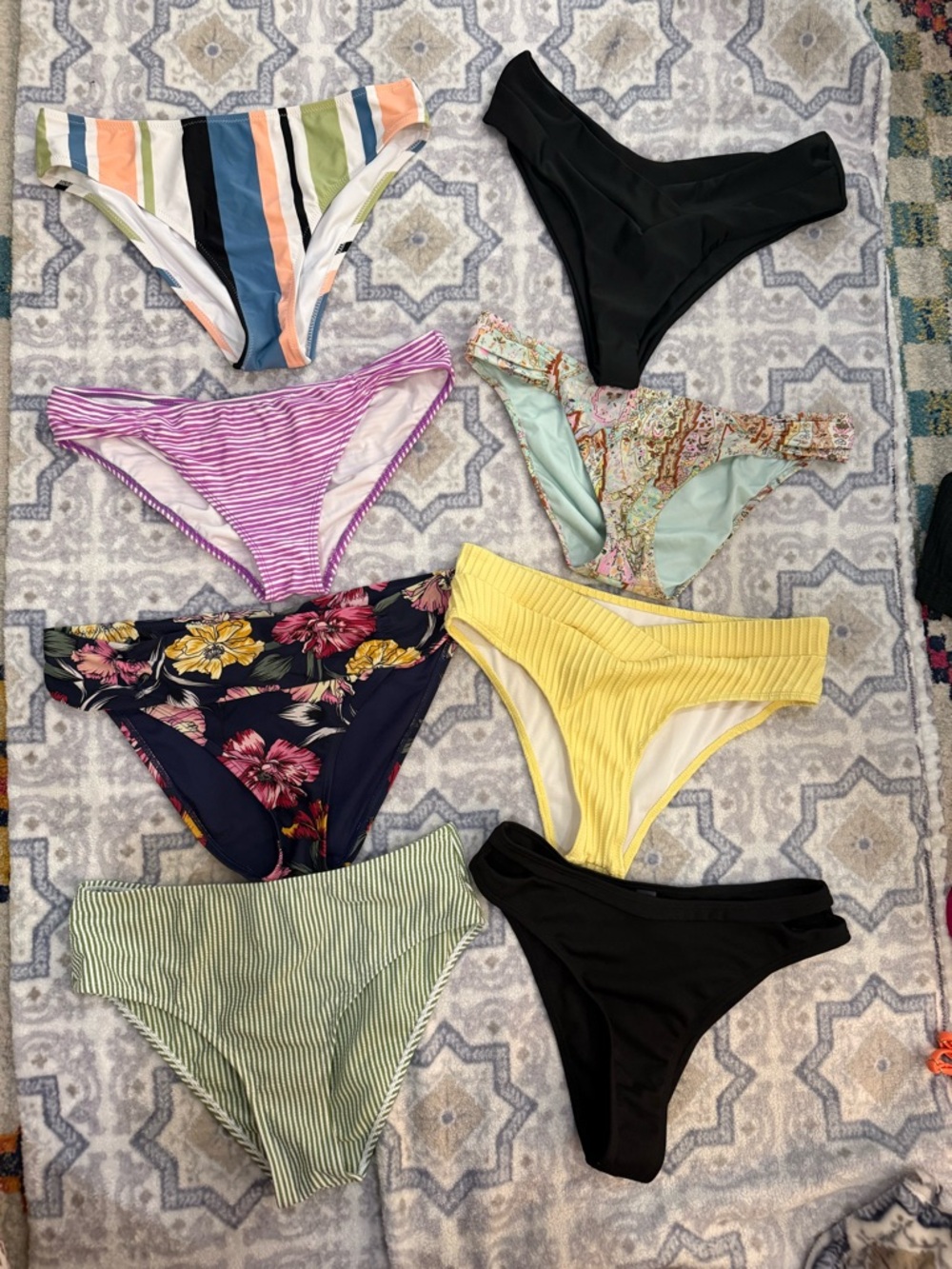 8 Women’s Bikini Bottoms Bundle - All Size Medium